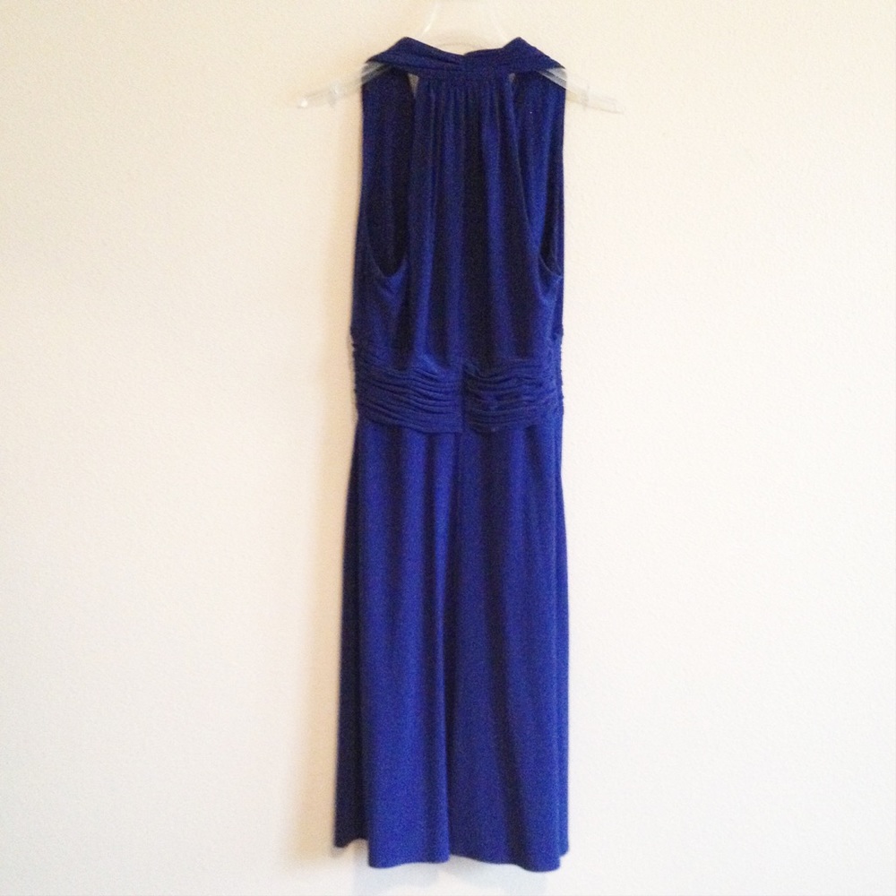 Jones Wear Halter Fit Flair Occasions Blue Dress 8 - Picture 3 of 7
